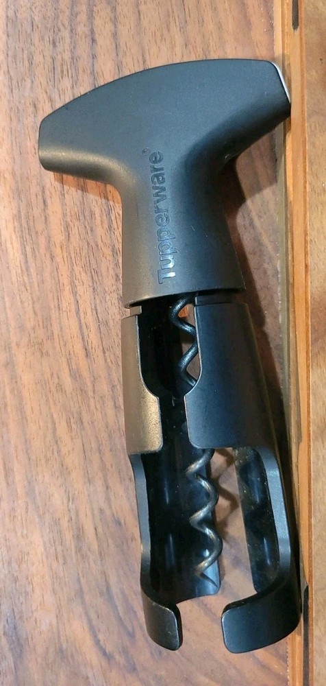 Tupperware Corkscrew Wine Bottle Opener Black