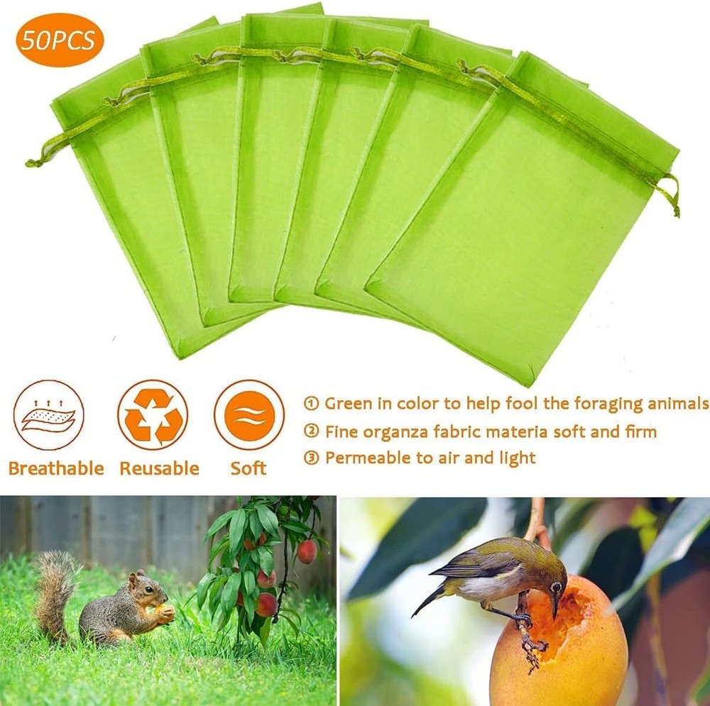 Versatile 50PCS Fruit Guard Bags with Protective Ropes - Multipurpose Solution