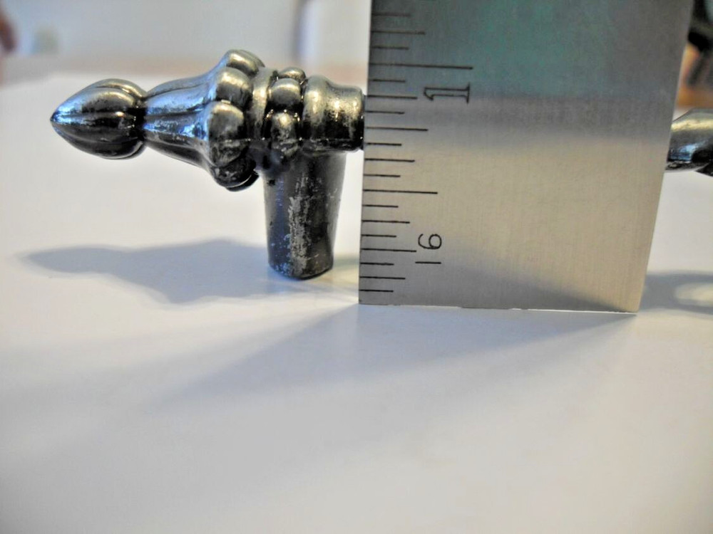 Vintage Nos Drawer Pull Silver/Pewter & Black Barber Pole Shape Cabinet Handle