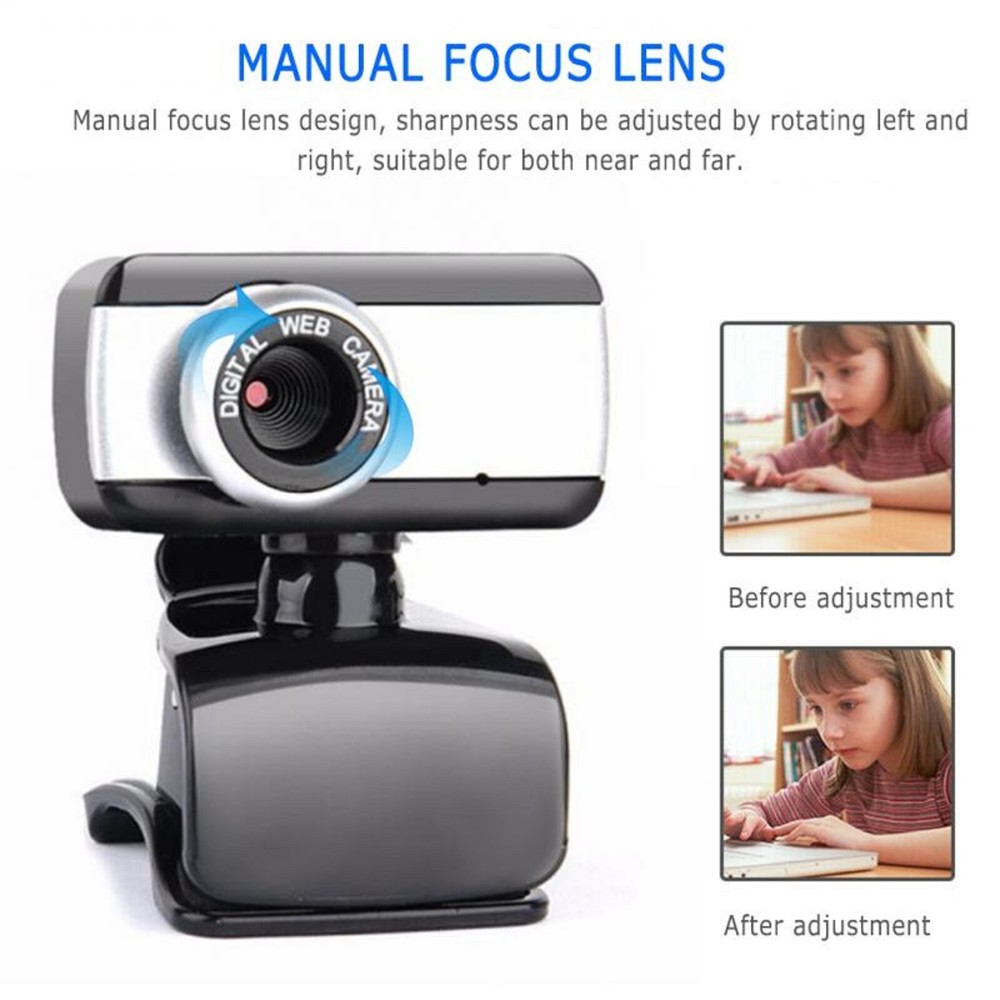 480P Webcam USB 2.0 Web Camera Built-in Microphone for Windows 7/8/10/11 PC