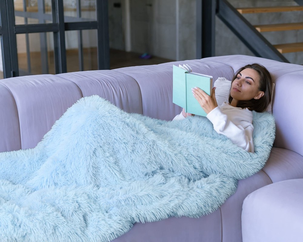 BENRON Light Blue Throw Blankets, Super Soft Full - 60x80", Bubbie