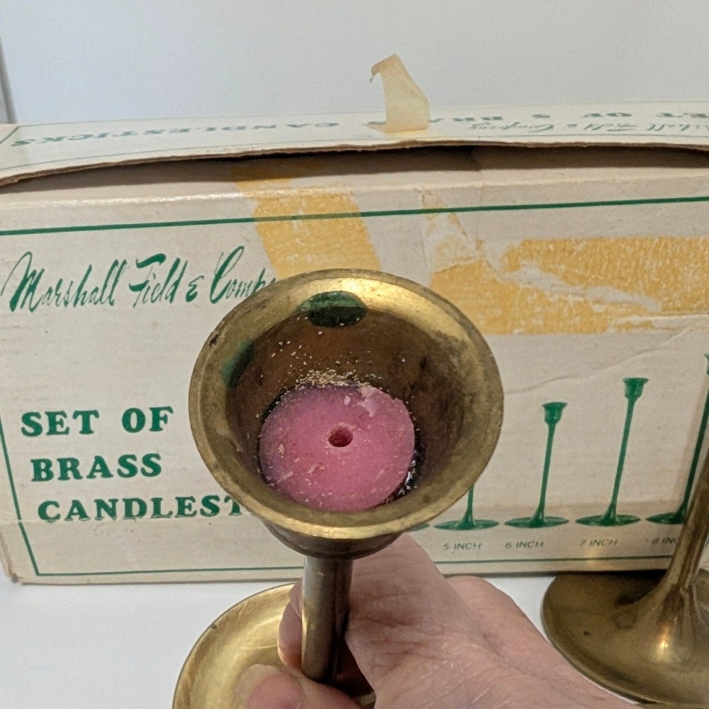 Brass Candle Holders 5 With Box 1983