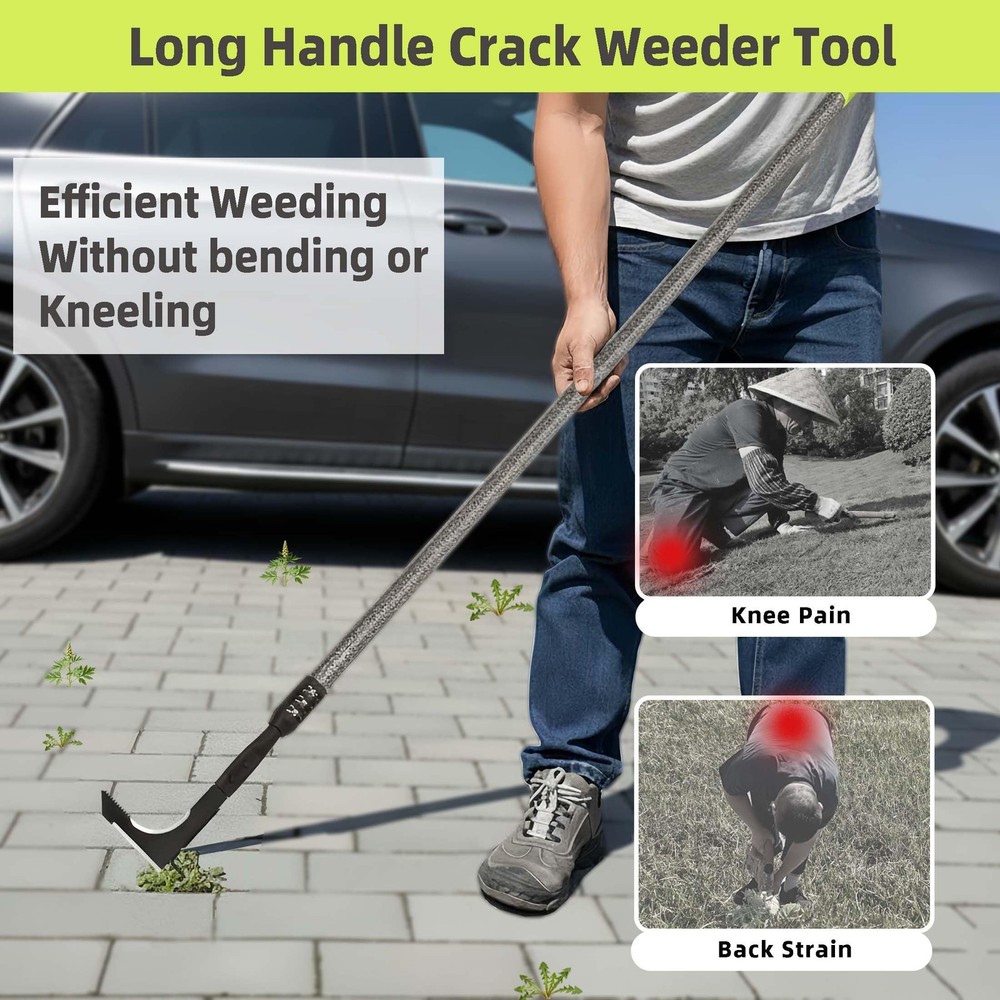 Crack Weeder, Long Handle Crevice Weeding Tool, 48" Efficient Weeder Tool Sta...