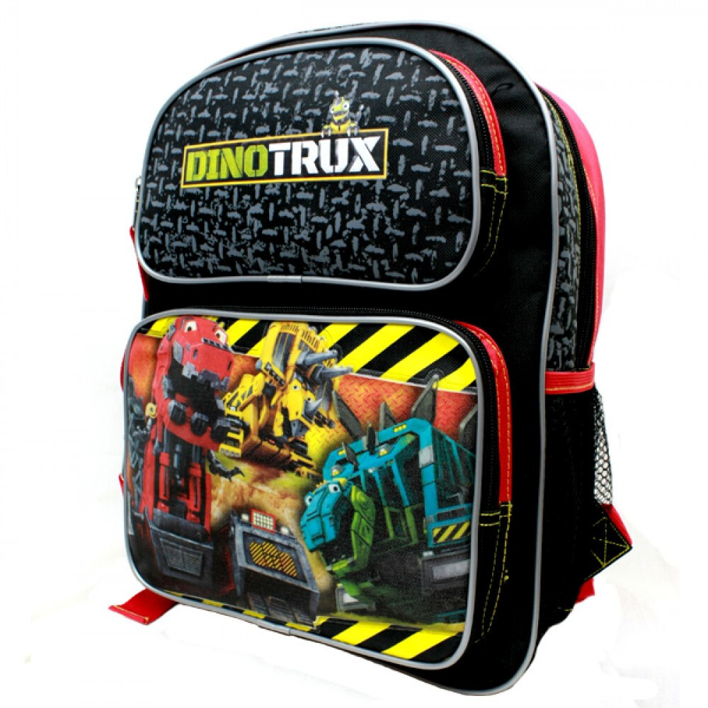 Medium Backpack - DinoTrux - Mega Team Black 14" School Bag