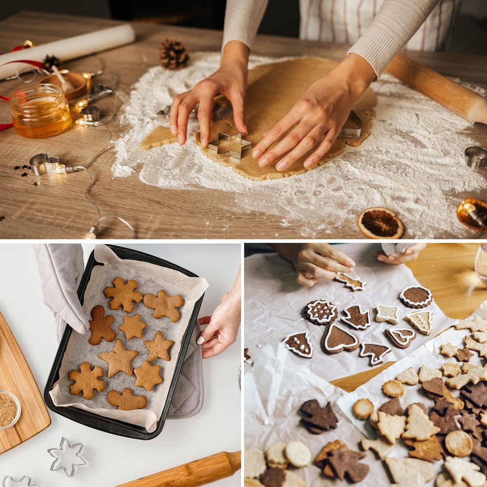 3Pcs Christmas Tree Cookie Cutters Set Assorted Sizes Cookie Cutters