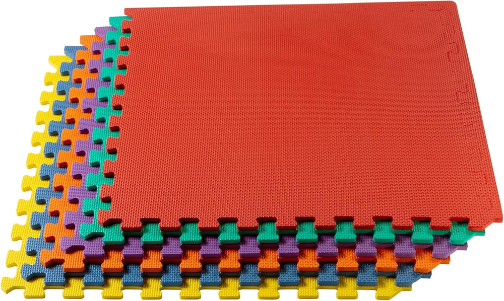 1/2 Inch Thickness Multipurpose EVA Foam Floor Tiles, Interlocking Floor Mat for