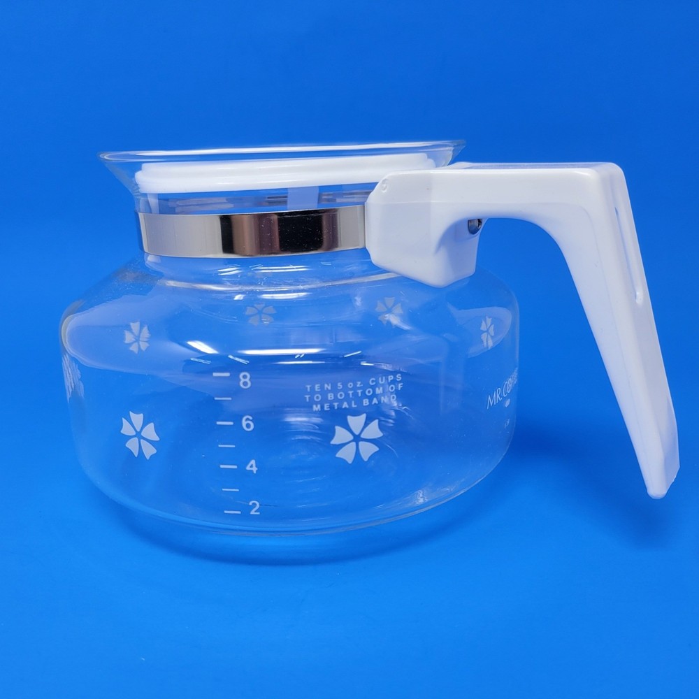 Vintage Mr Coffee Glass Decanter D-7C 10 Cup Snowflake Pattern Replacement