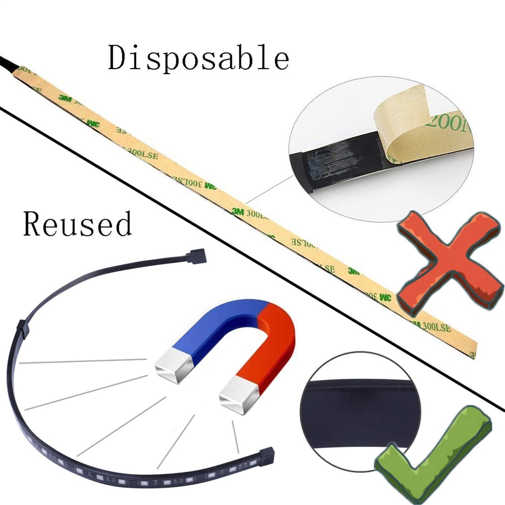 RGB LED Strip Computer Lighting via Magnet with Controller for Desktop Comput...