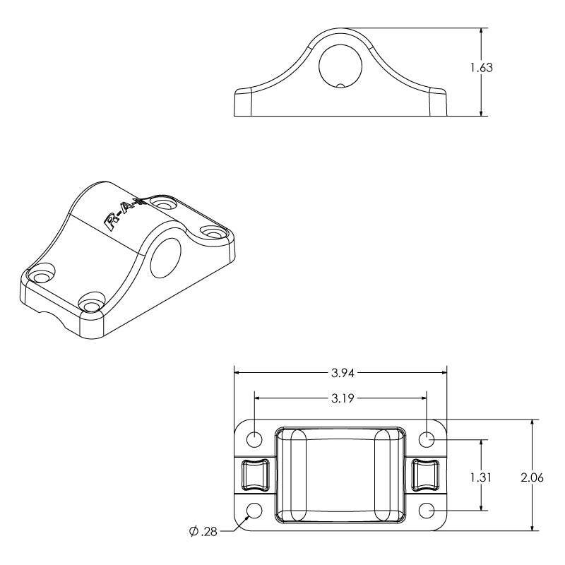 RAM-114BMU RAM ROD Bulkhead Spline Post Base...