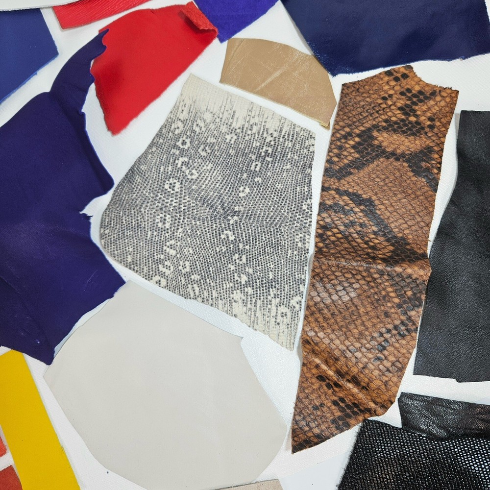 Genuine Leather Scraps Bits Small/Tiny Samples Crafts 15 oz Total