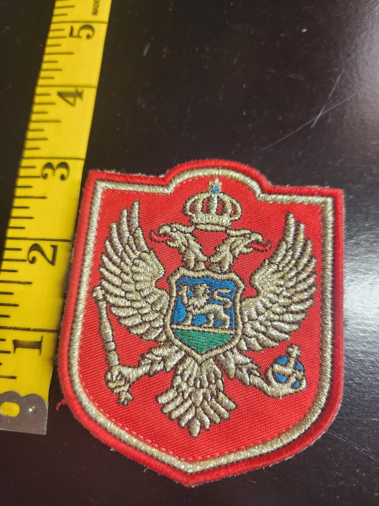Montenegro Armed Forces Coat of Arms Patch Embroidered Double Eagle Hook & Loop