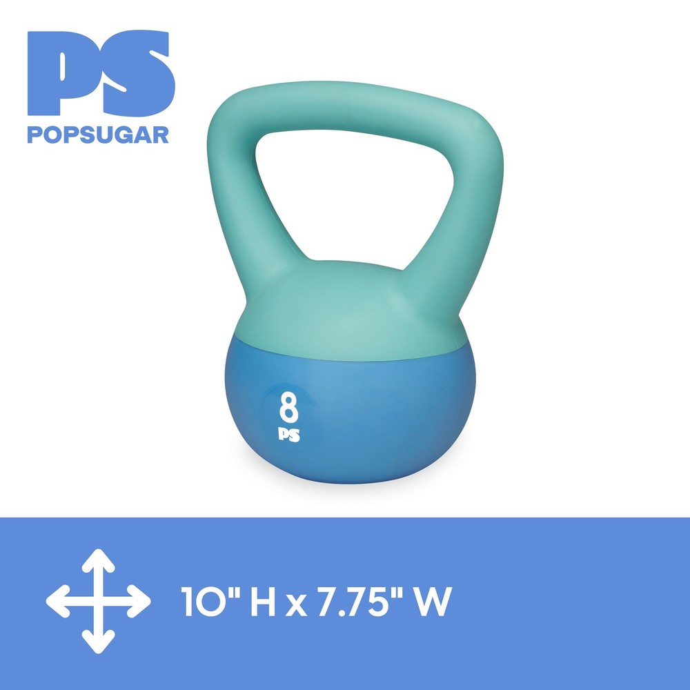 Popsugar 8lb Kettlebell, Soft Shelled, Blue