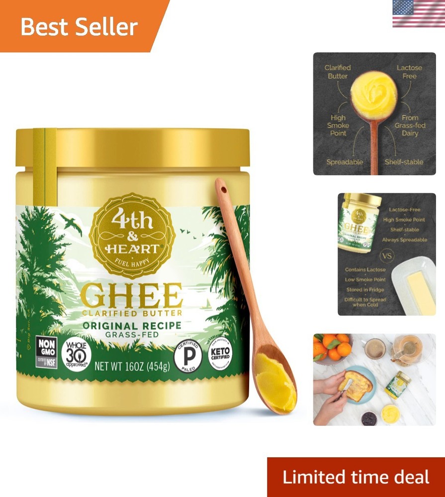 New Grass-Fed Ghee, 16oz, Clear