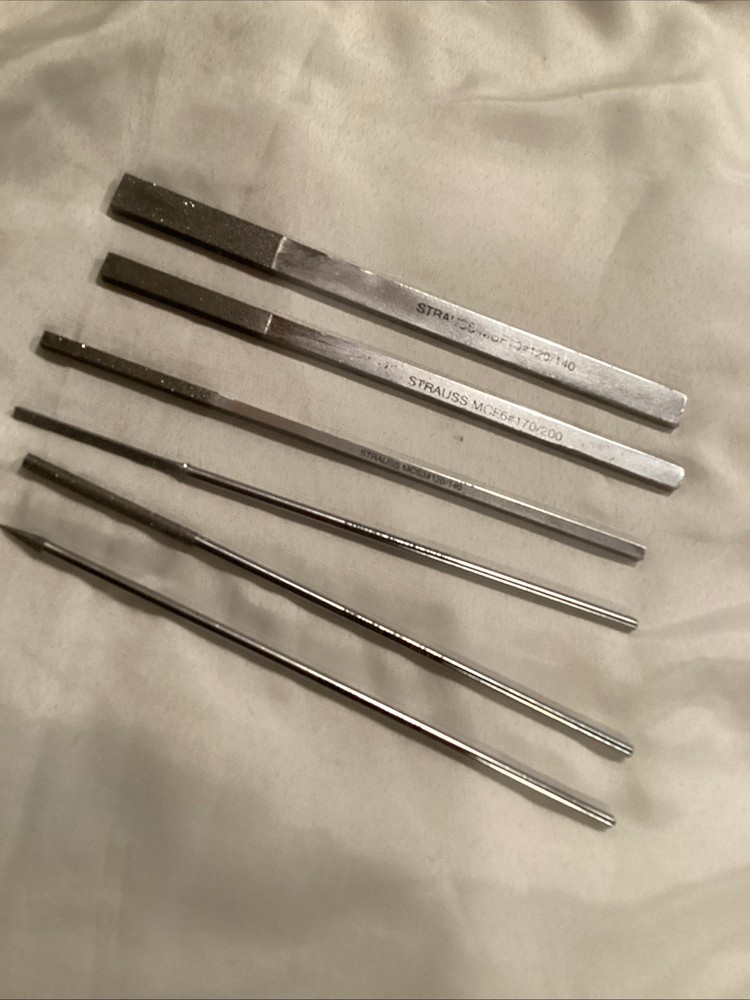 Strauss 6 Piece 6" Diamond Pattern Needle File Set 120/140 Grit