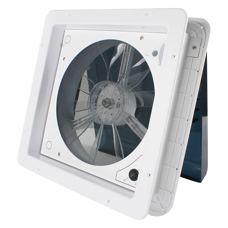 14" RV Camper Roof Vent Fan 12V with 2-WAY FAN Manual Riser Leisure Coachworks