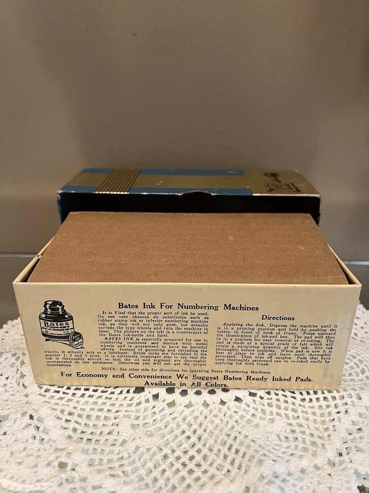 Bates Standard Movement Numbering Machine 6 Wheels CD Figures In Box