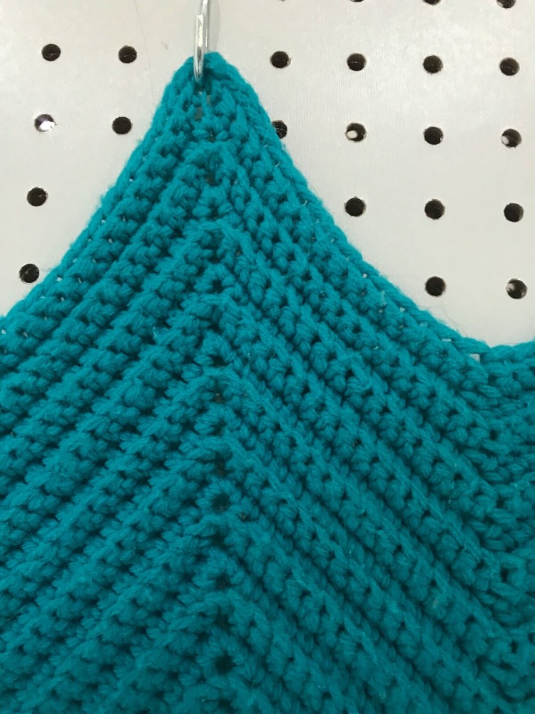 Large Afghan Chevron Pattern Crocheted