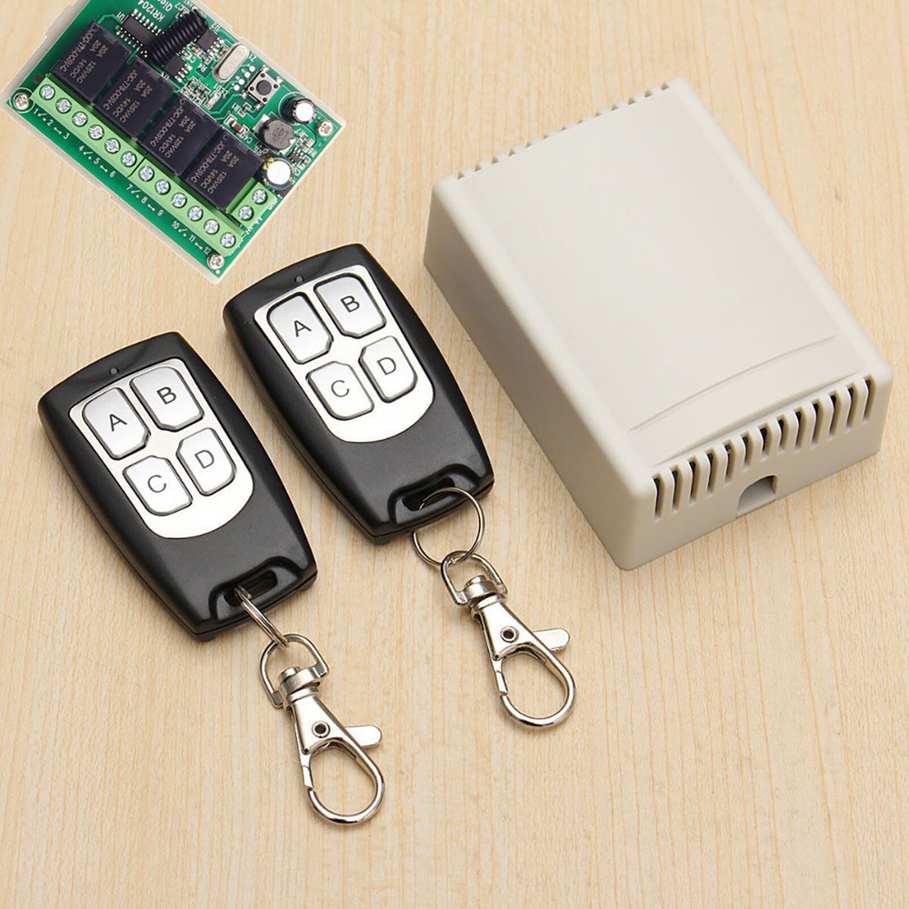 Brand New DC 4-Channel Wireless RF Remote Control Relay Switch With 2 Receiver