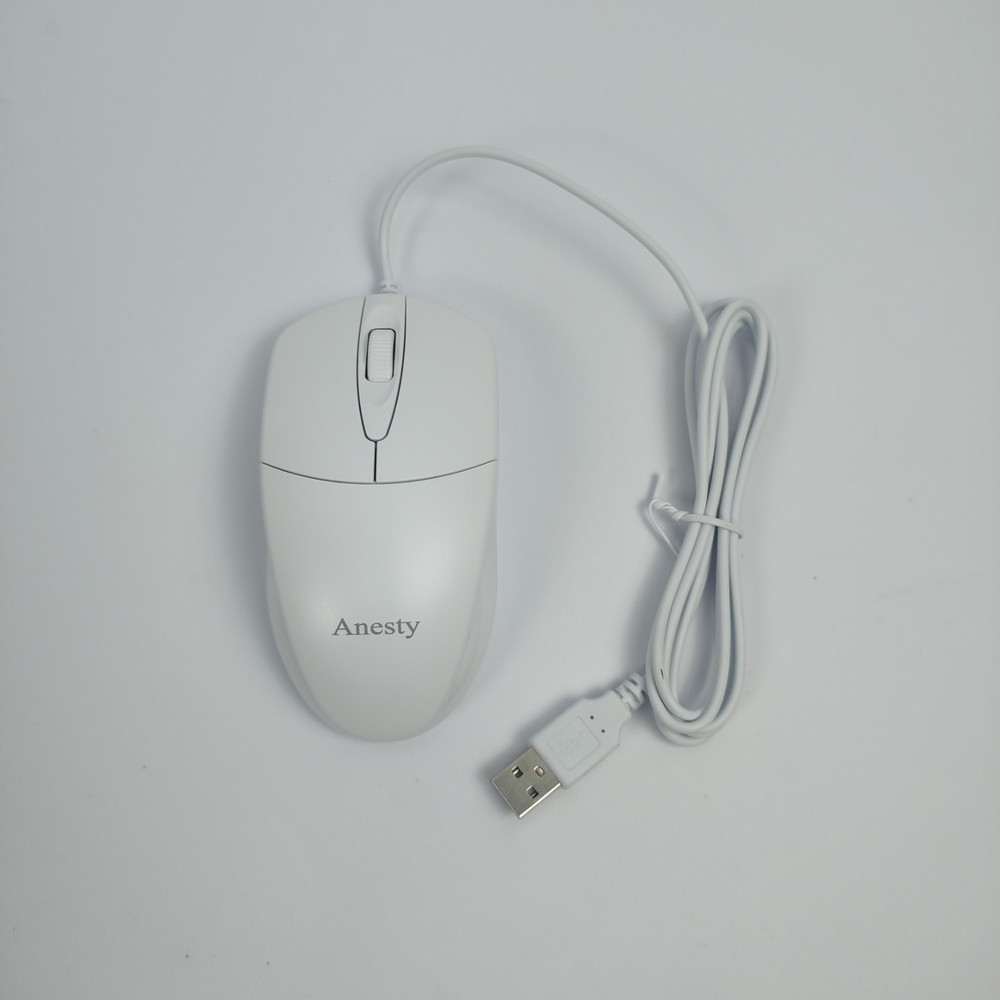 Anesty Wired Computer Mouse Computer Peripherals, USB Mouse with 1000 DPI, White