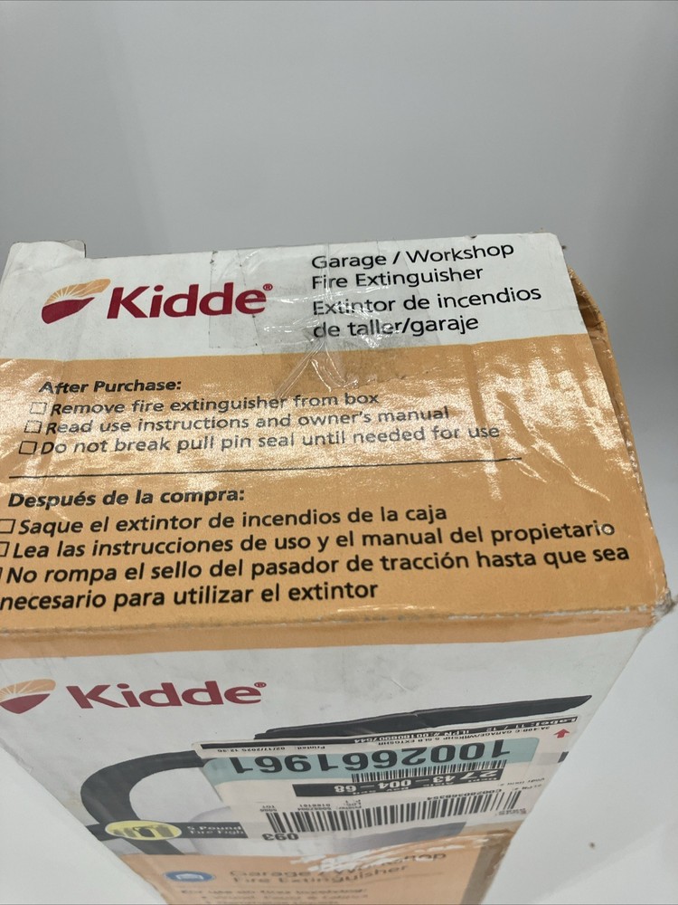 Kidde Garage Workshop Single Use Fire Extinguisher, White FX340GW-2