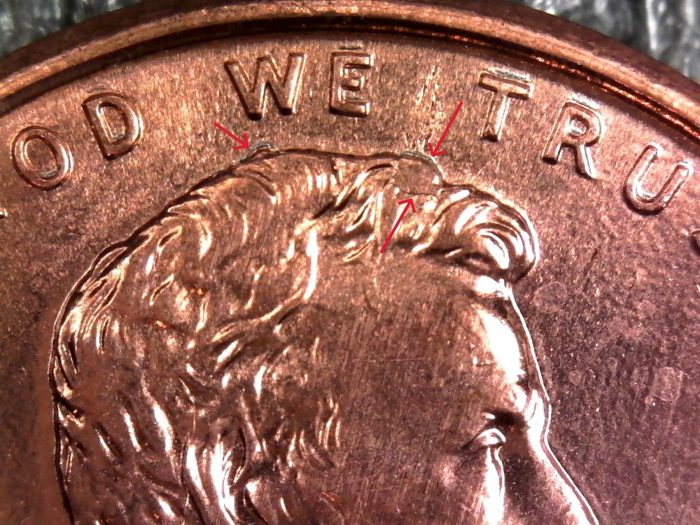 1994-P Uncirculated Memorial Cent with Die Chip Errors (Lot#DCH2 M412)