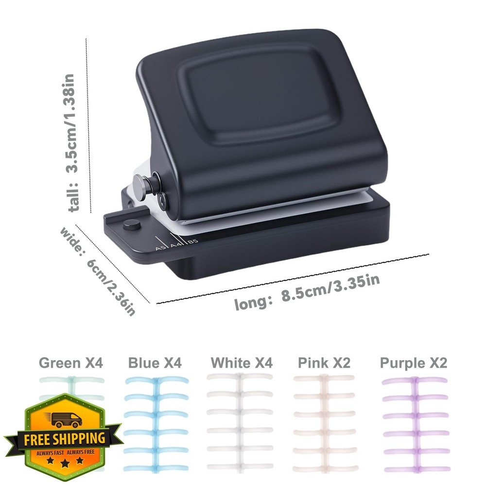 Mini 6 Hole Puncher Black Binder Machine Planner