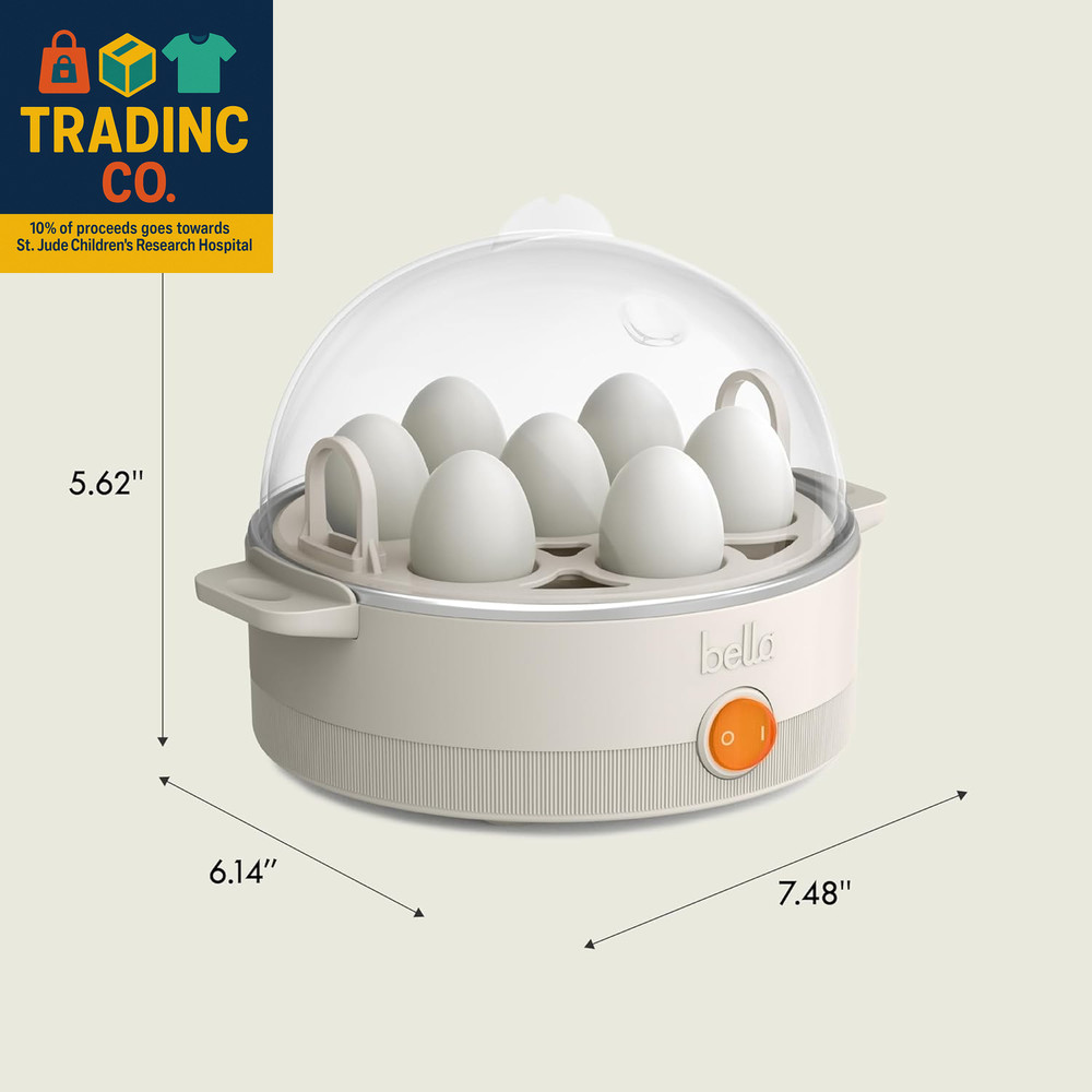 Electric Egg Cooker, 7 Eggs Capacity Tray, Single Stack, for Poached, Scrambled,