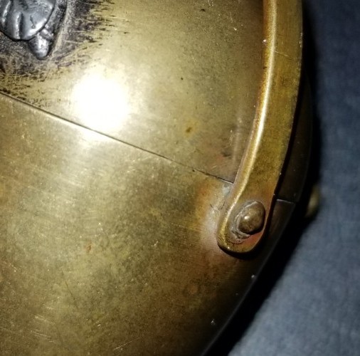 Antique Victorian Brass Egg Chataleine Thimble Needle Thread