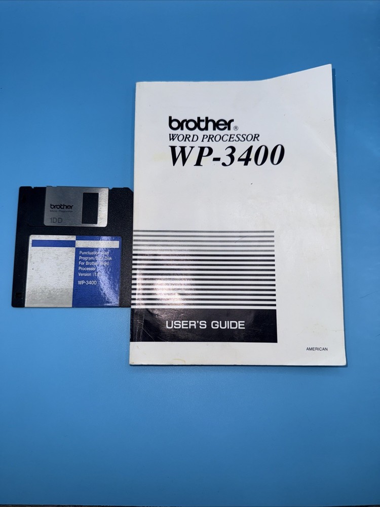 Brother WP-3400 Word Processor User Guide Manual W/ Original Program Floppy Disk