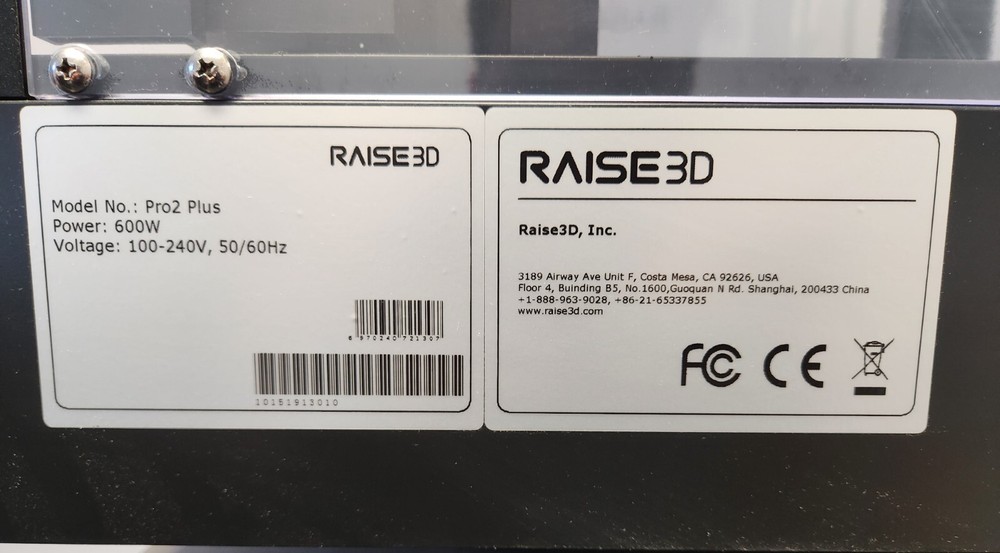 Raise3D Pro2 Plus printer -Used
