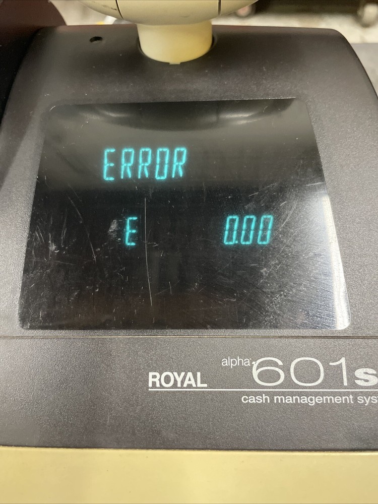 Royal Alpha 601 SC Cash Management Register Full Keys Powers Up Error Screen #2
