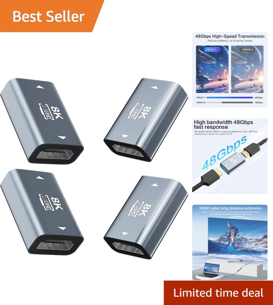 8K HDMI Coupler Set - 4-Pack for Ultimate Compatibility & Performance