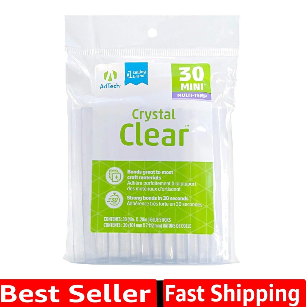 Hot Glue Sticks 4" Mini Size, Clear, 30 Sticks