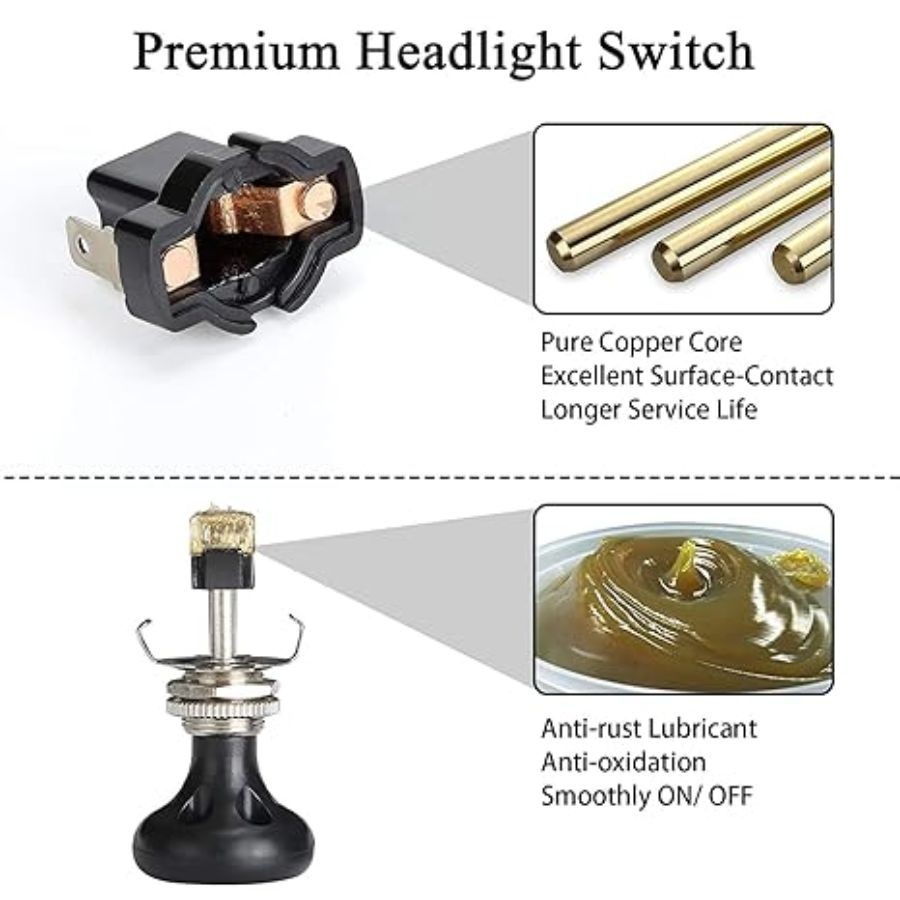 Golf Cart Push Pull Head Light Switch Universal for Golf Cart and Other Light Bo