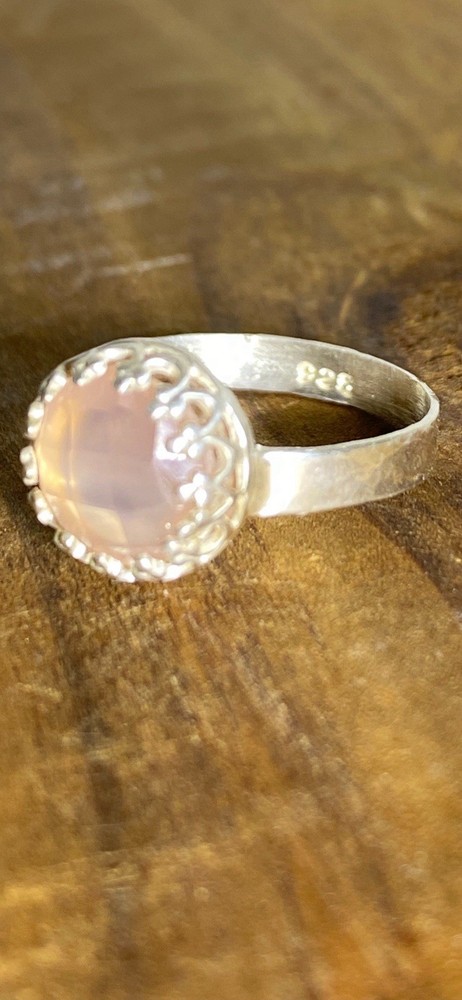Sterling Silver .925 Pink Quartz Ring Size 5.5