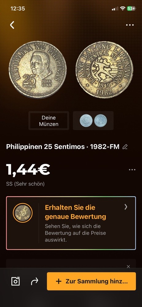 1982 Philippines 25 Sentimos Coin