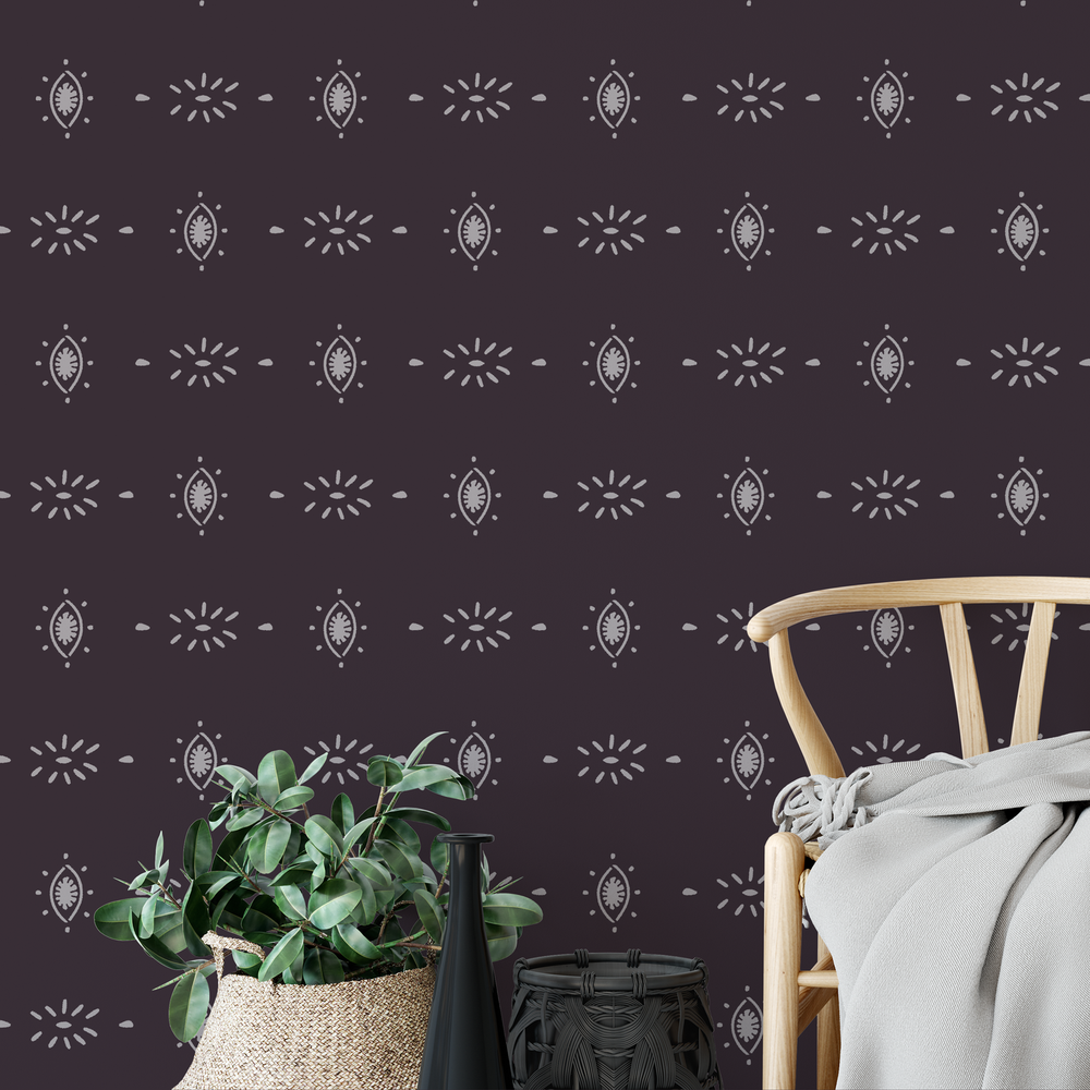 Boho Eyes Pattern Wall Stencil - Durable & Reusable Mylar Stencils