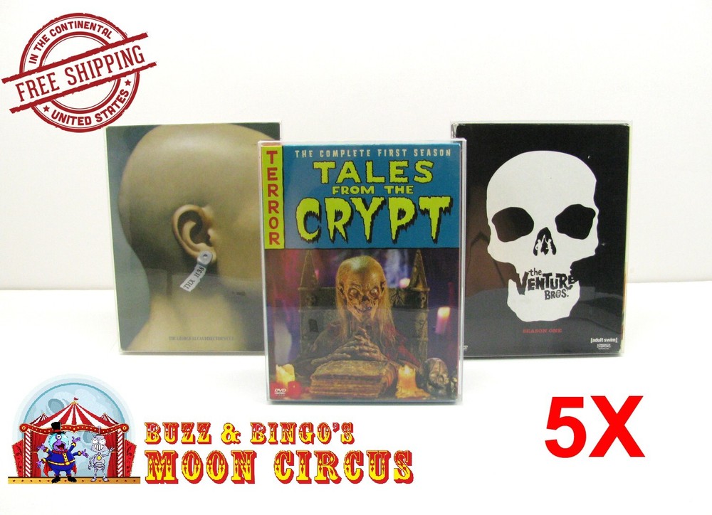 5x DVD FULLSLIP SMALL (SIZE DV4) -CLEAR PLASTIC PROTECTIVE BOX PROTECTOR SLEEVE