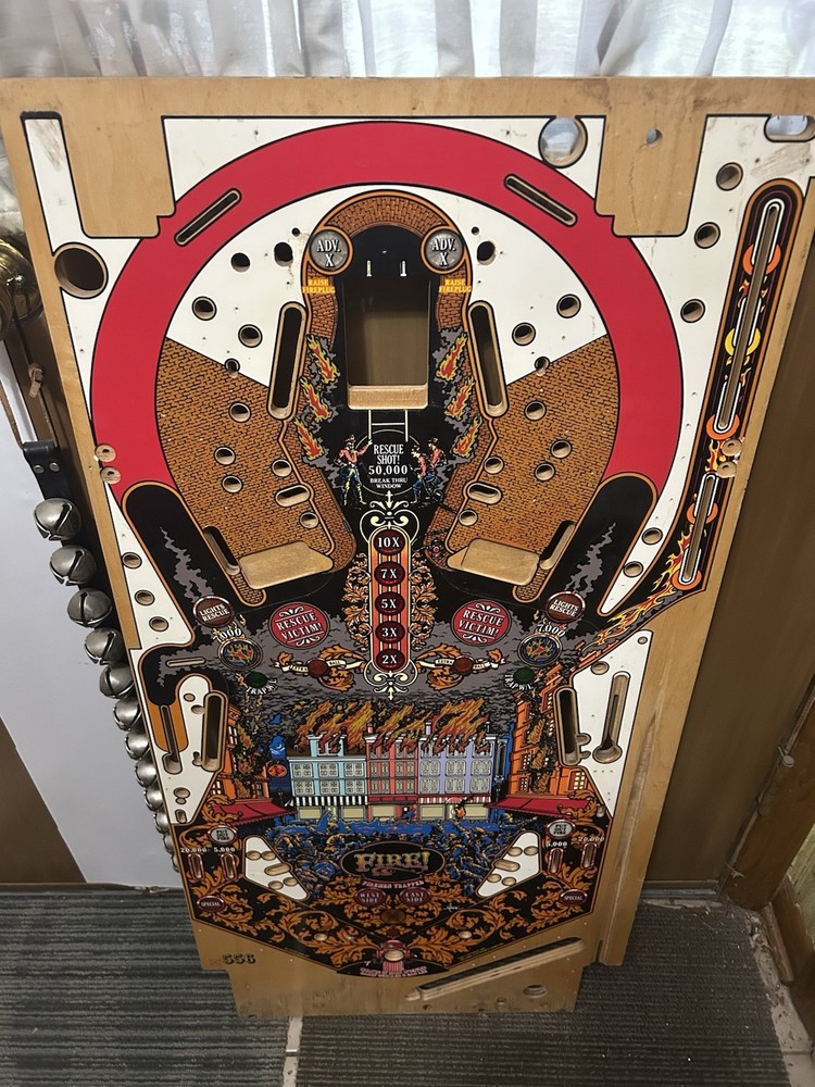 1987 Williams Fire! Pinball Playfield- NOS