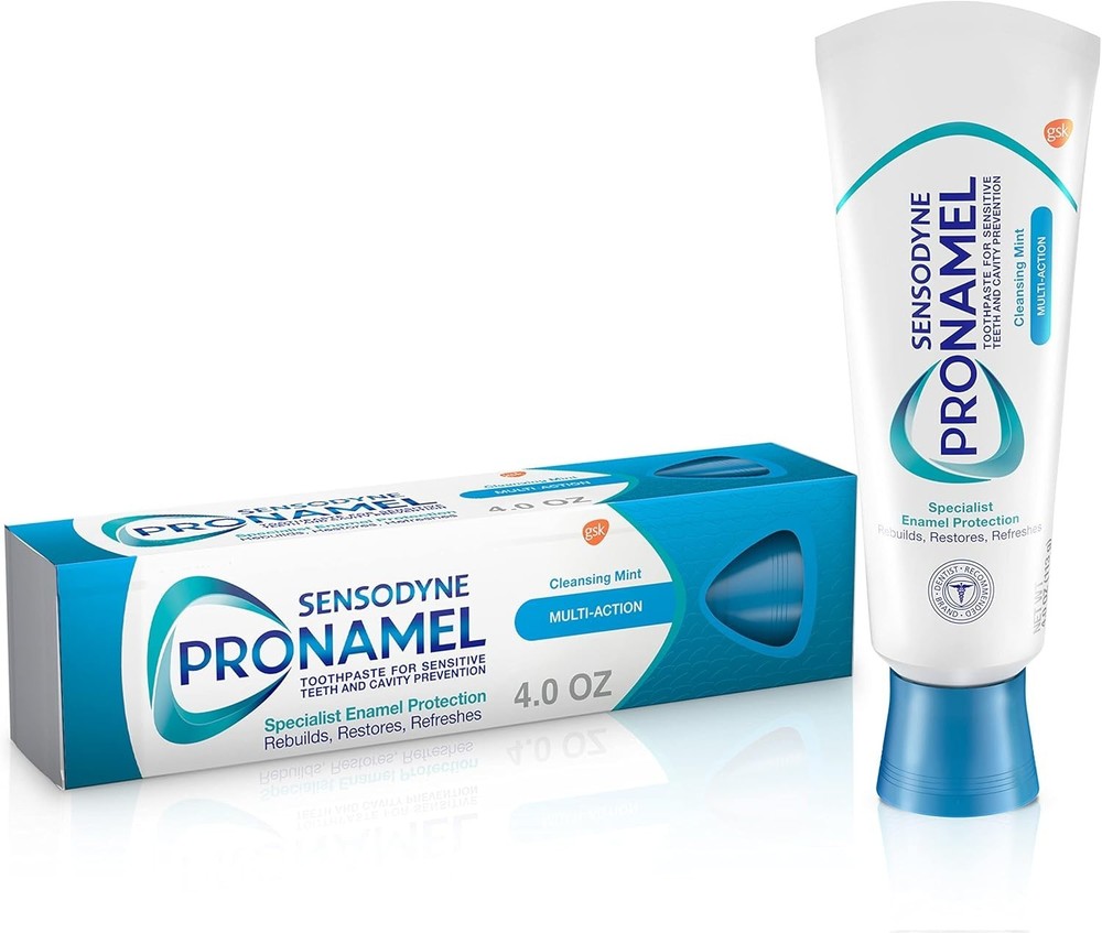 Sensodyne Pronamel Multi-Action Fluoride Toothpaste Cleansing Mint 4 Oz (3 Pack)