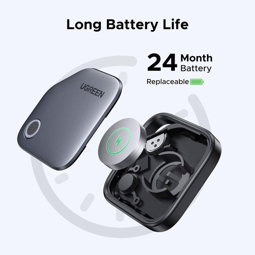 UGREEN FineTrack (iOS Only) Air Tracker Tags, 2-Year Replaceable Battery Blue...