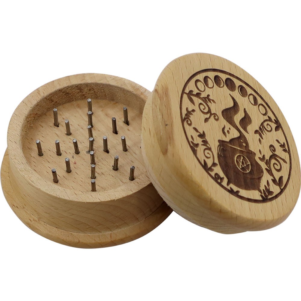 Laser-Etched Herb Grinder with a Witchy Cauldron!