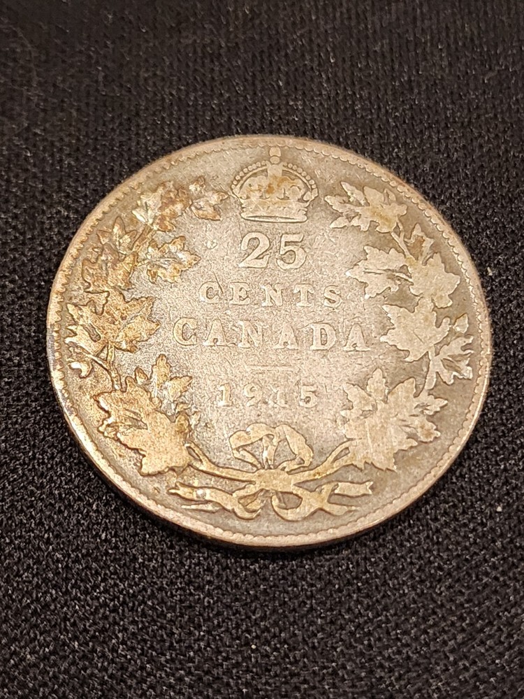 1915 Canada 25 Cents Silver Coin