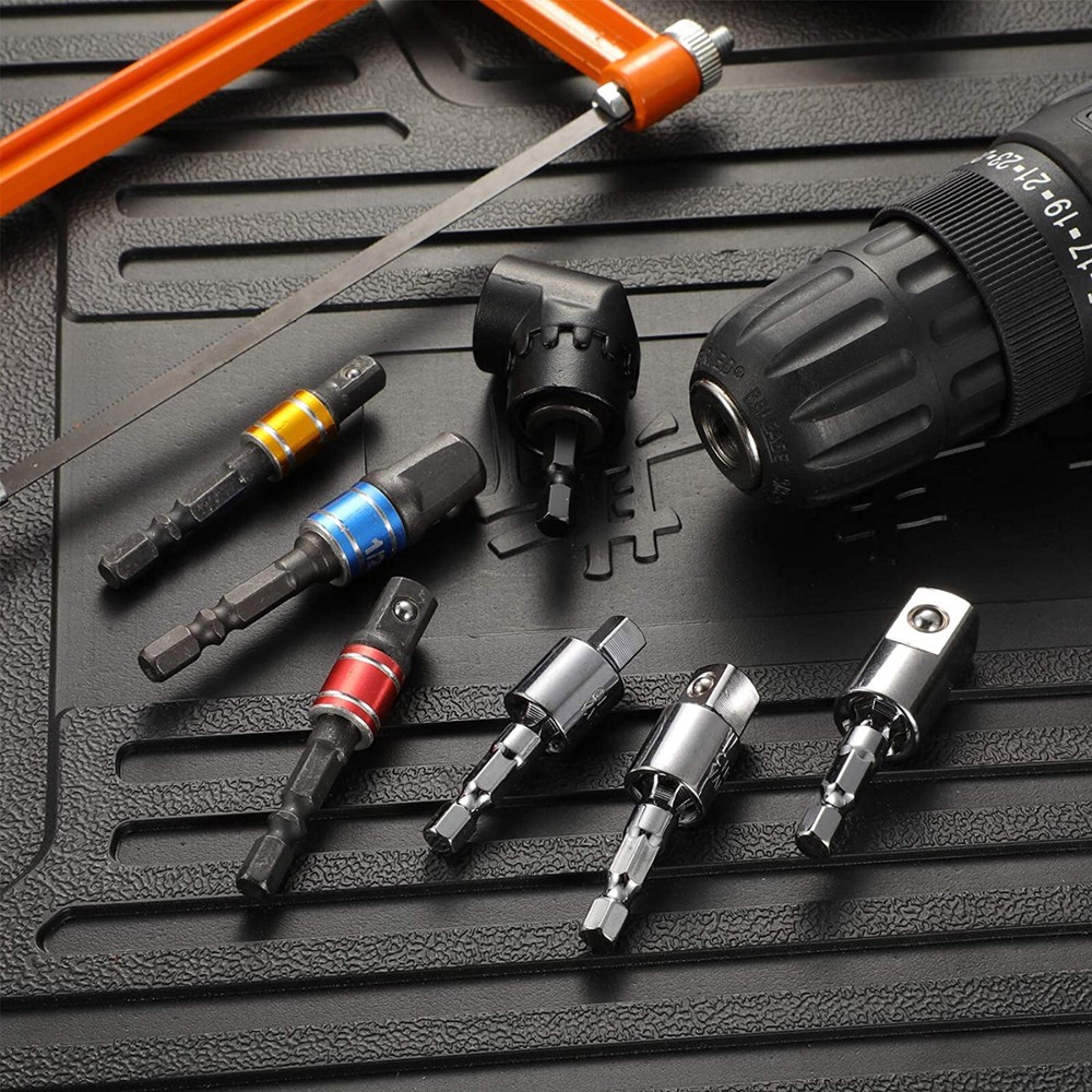 6Pc Magnetic Extension Socket Drill Bit Holder Screwdriver 1/4" Hex Shank Quick
