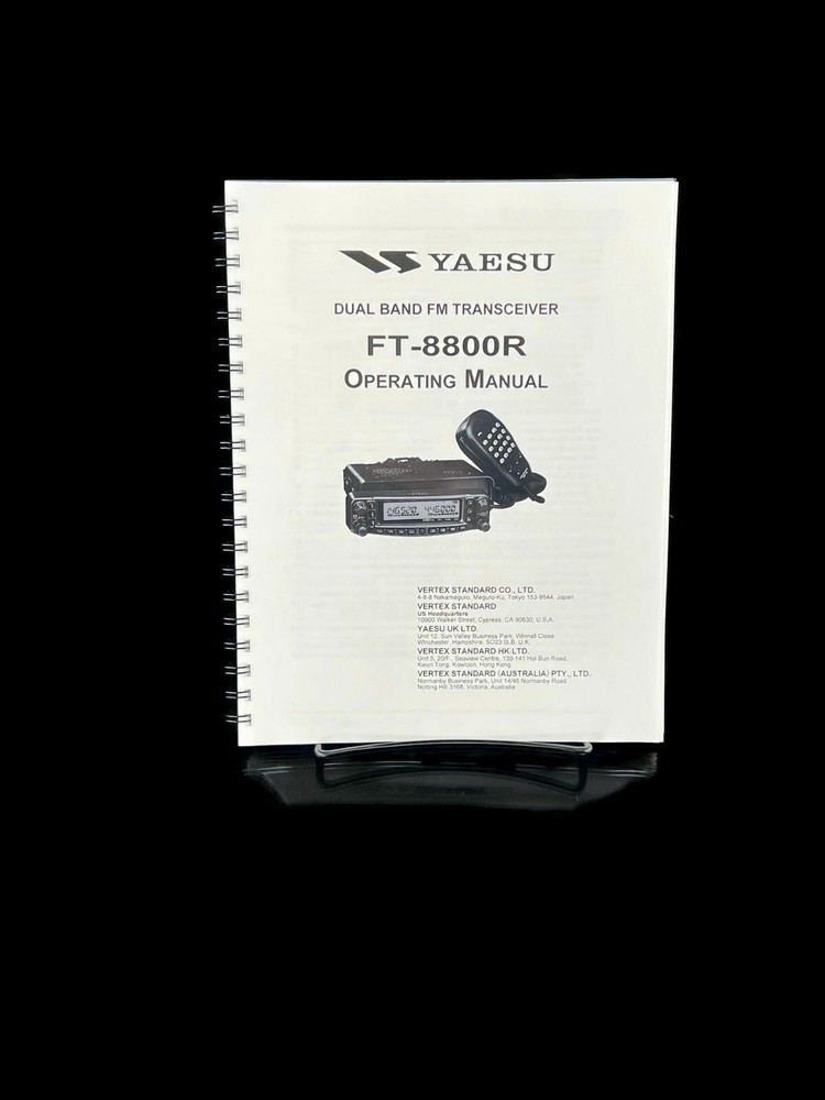 Yaesu FT-8800R Transceiver Instruction Operating Manual Coil Bound