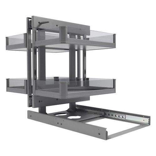 Blind Corner Pull Out Pantry Racks Left&Right Open Min Opening 14.57" W/4 Basket