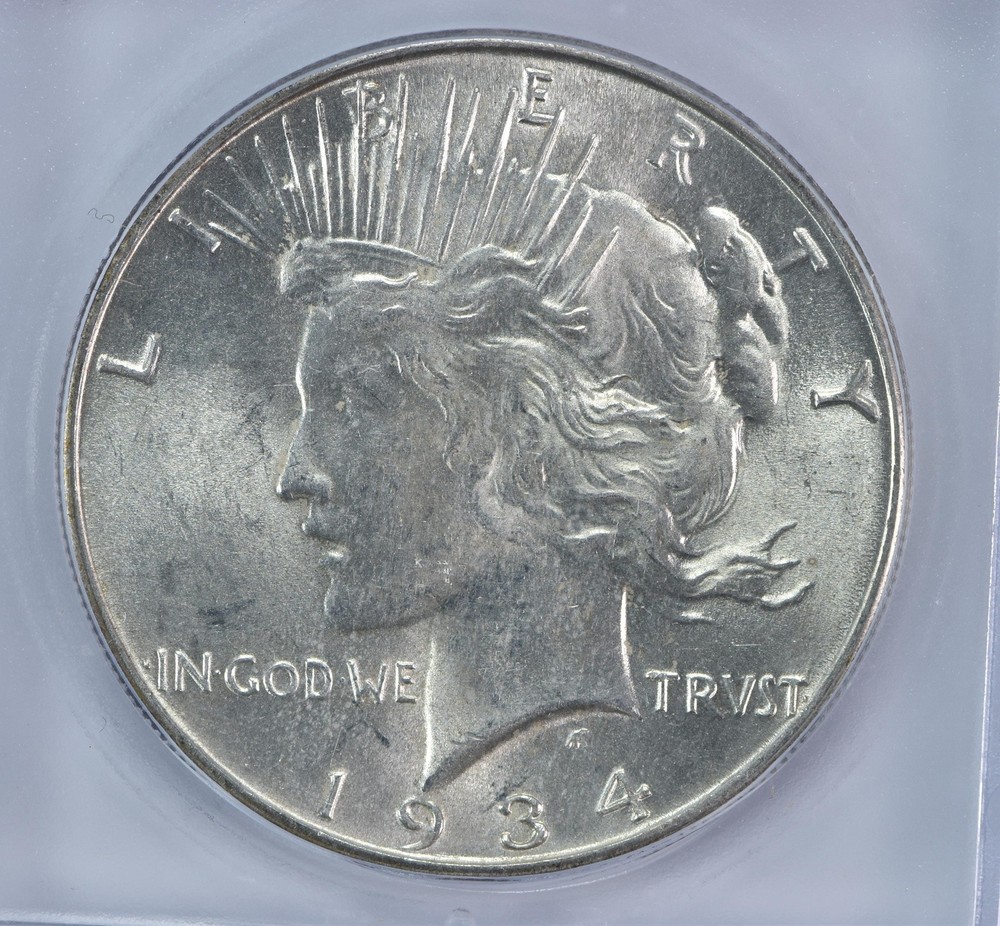 1934 Peace Silver Dollar MS63 ICG