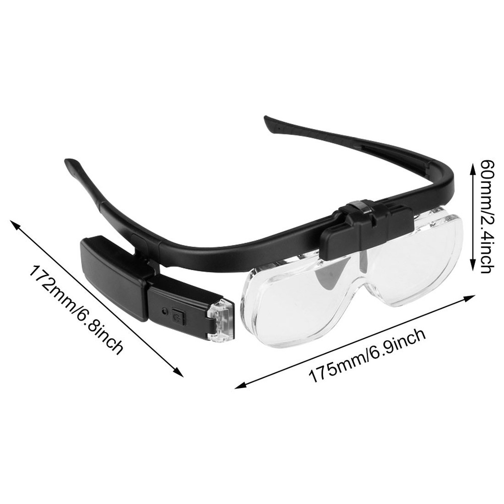 Rechargeable 6-Magnification LED Light Magnifying Glass Adjusting Magnifier Loop