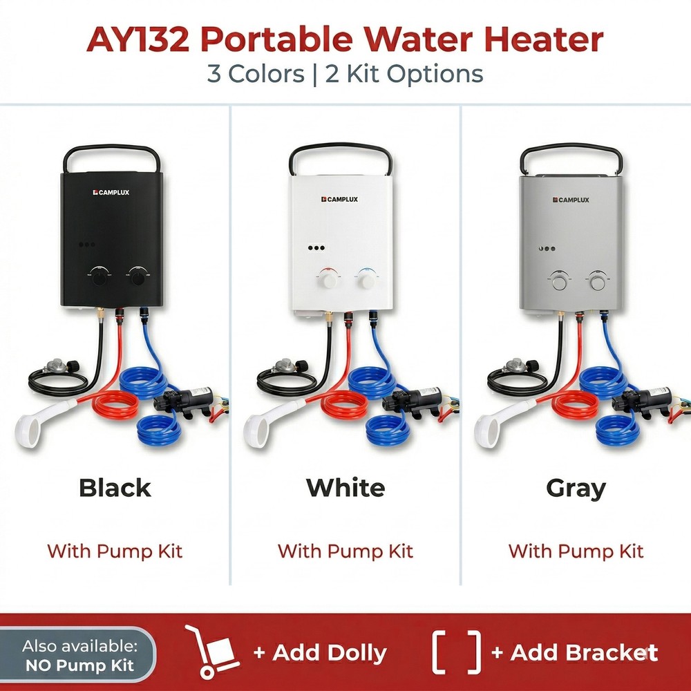 Portable Tankless Water Heater 1.32GPM with Pump Kit Option Add Dolly or Bracket