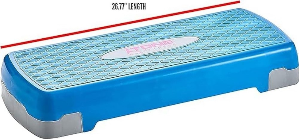 Compact Aerobic Step Platform - Adjustable 4 or 6 Inch Exercise Step in Blue
